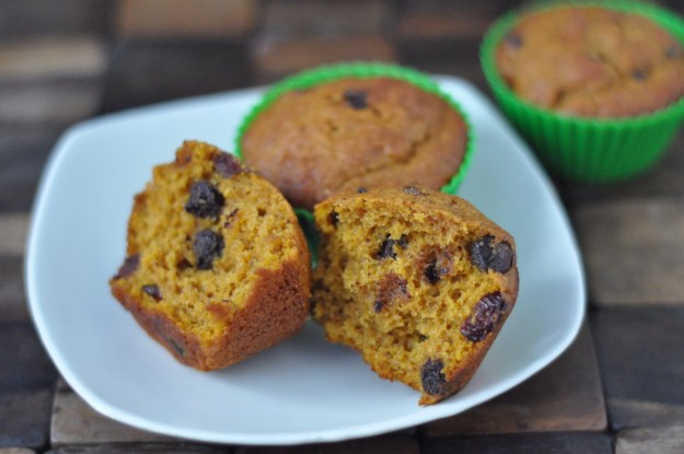 Chocolate Chip Cranberry Pumpkin Muffins