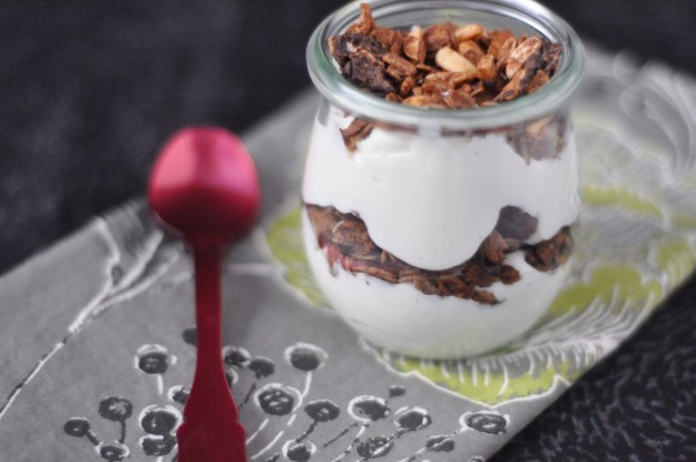 Chocolate Gingerbread Granola Orange Yogurt Parfait
