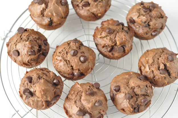 Chocolate Banana Peanut Butter Muffins