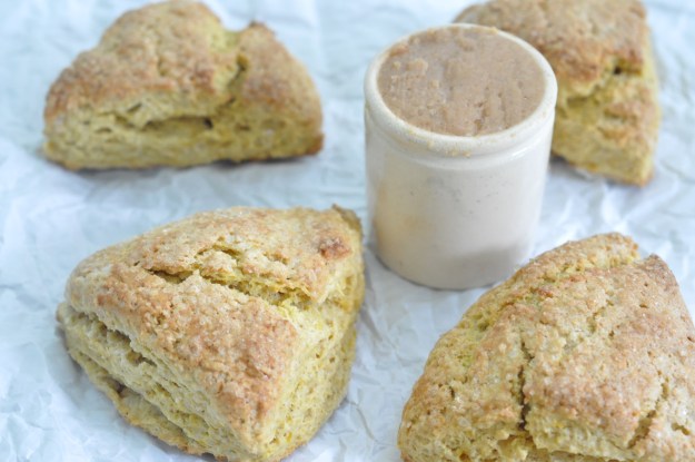 Pumpkin Scones with Cinnamon Maple Butter