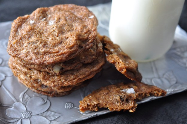 Salted Chocolate Chip Cookies with Hazelnuts